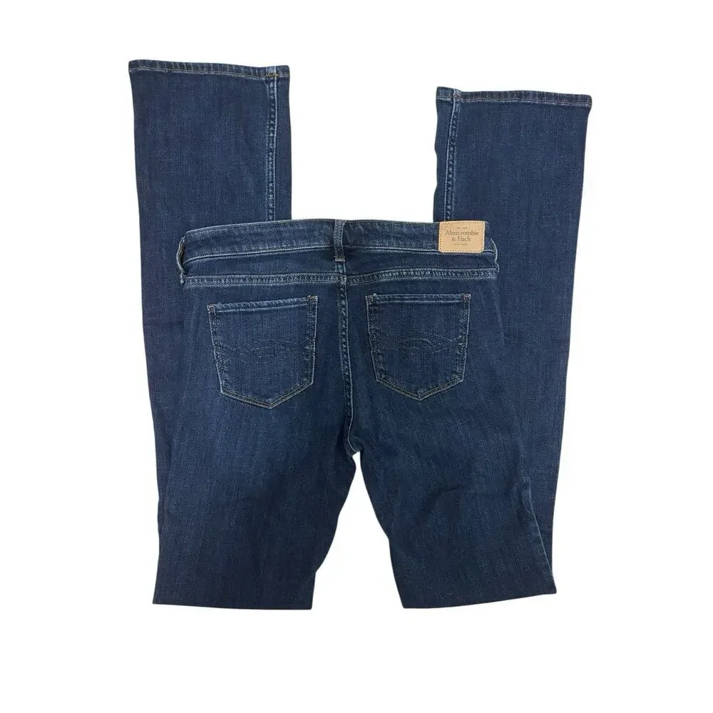 Abercrombie & Fitch Bootcut Jeans Women’s Size 4L Long W27 L35 Dark Wash - Picture 3 of 6